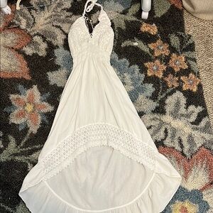 White High Low Halter Sundress